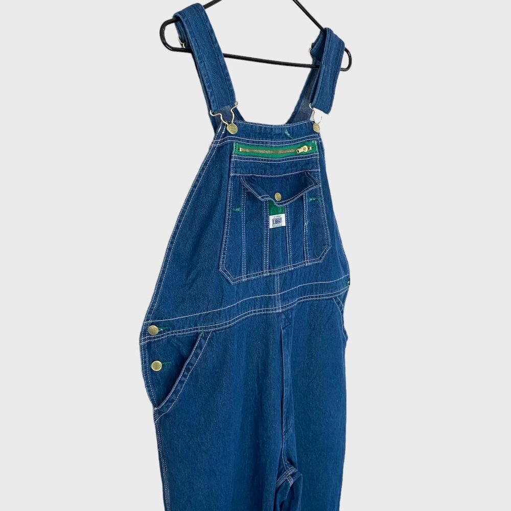 Liberty Stonewashed Denim Bib Overalls Blue Men's Size 38X30 Carpenter Workwear - Picture 4 of 13